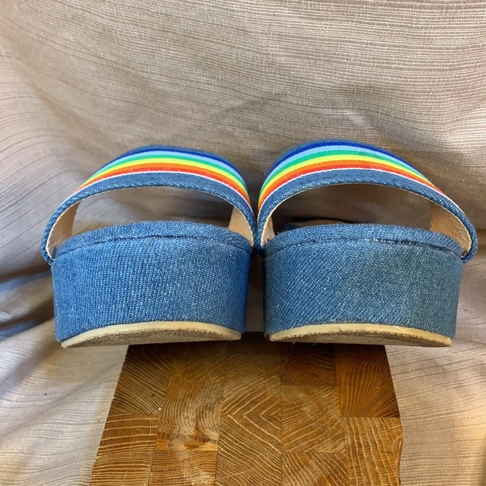 Liliana almost NEW worn once denim/rainbow sandals